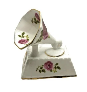 Miniatur Grammophon Cottage Rosenknochen China Figur 3" - Bild 1 von 7