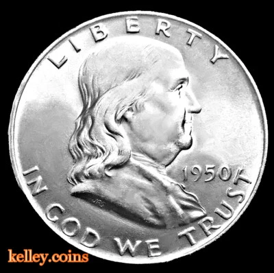 1950-D 50C Franklin Silver Half Dollar BU - Image 1 of 2