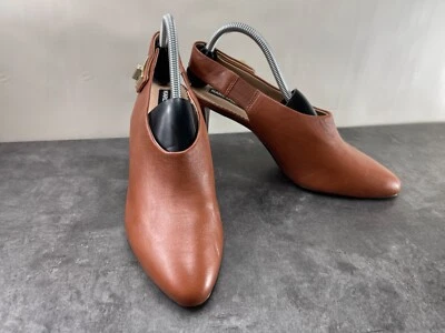 Zapatos de tacón Karl Lagerfeld para mujer 9,5 M Maddie de cuero marrón con cordones Foto 1 de 4