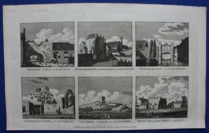 CANTERBURY, ARCHBISHOP'S PALACE, WINCHEAP, original antique print, BOSWELL, 1786 - Picture 1 of 4
