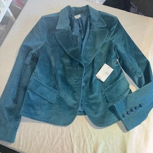 Caslon Emerald Green/Teal Blue Blazer with Decorative Button Size XL NWT - Picture 1 of 7