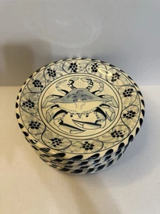 Dovis Designs Blue Crab Bay Stoneware Plates 8.5” Lot Of 8 - Picture 1 of 6