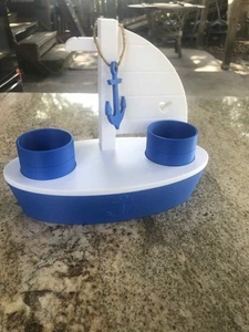 Sail Boat Tooth Brush Holder For Kids Bathroom Decoration - Picture 1 of 2