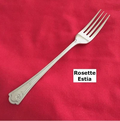 Tenedor de cena Estia Rosette 7 1/2" borde con cuentas cubiertos de acero inoxidable Foto 1 de 4