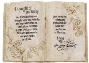 "I Thought of You Today in Memory” Book Shape Resin Plaque/Frame With Stand. - Picture 1 of 12