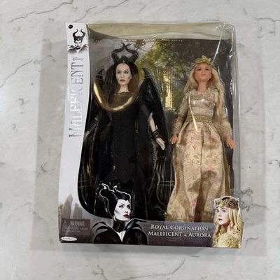 2014 DISNEY MALEFICENT & AURORA ROYAL CORONATION JAKKS PACIFIC DOLLS Damaged Box - Image 1 of 4
