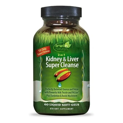 Irwin Naturals 2-in-1 Kidney & Liver Super Cleanse, 60 Liquid Softgels - Image 1 of 2