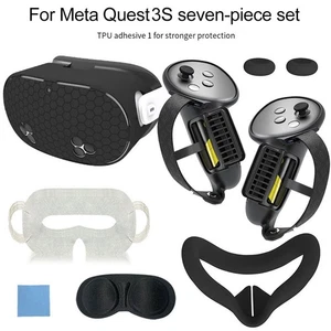 Voll Silikon Schutz Set für Meta für Quest3S VR Headset 7 Stück Nasenpad - Picture 1 of 17