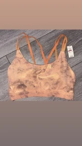OFFLINE By Aerie Goals Shine Strappy Back Sports Bra Small New W/ Tags Orange - Picture 1 of 8