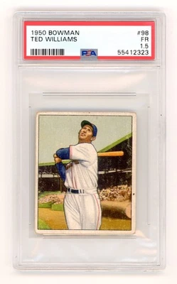1950 Bowman Baseball Card #98 Ted Williams *Boston Red Sox* PSA 1.5 - Image 1 of 2
