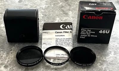 NEW IN BOX Canon 46U 46mm Filter Set - Circular PL + ND8 + UV Filter Lens Lenses - Image 1 of 4
