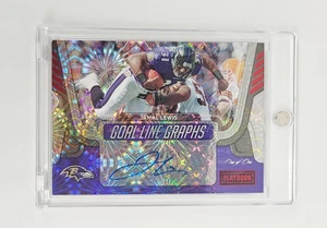 Libro de jugadas 1/1 AUTO RED EXPLOSION 2022 línea de gol gráficos Jamal Lewis BALTIMORE NFL  - Imagen 1 de 3