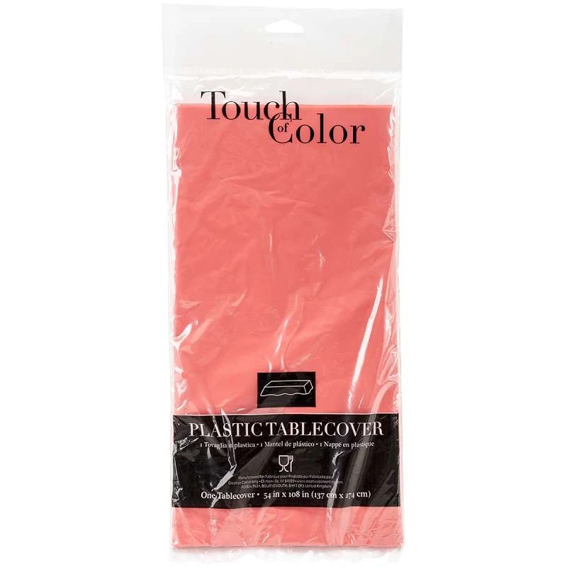 Plastic Tablecover 54"X108" Coral - Image 1 of 1