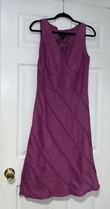 Cynthia Howie Linen Silk Bubblegum Fuchsia Color A-line Dress Size 12 - Picture 1 of 5