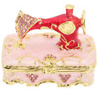  Pink Tin Alloy Enamel Jewelry Box Mini Sewing Machine Toy Dollhouse Toys