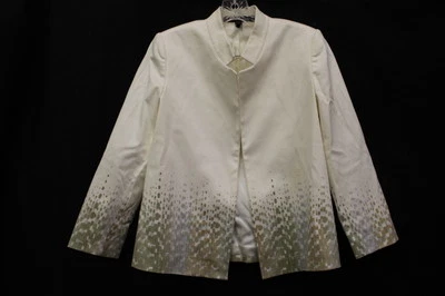 Blazer LINDA ALLARD ELLEN TRACY Branco/Bege, Feminino Tamanho 6 Pequeno, Macau-B15 - Imagem 1 de 4