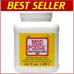 Premium All-in-One Matte Sealer, Glue & Finish - 64 oz Non-Toxic Craft Solution - Picture 1 of 11