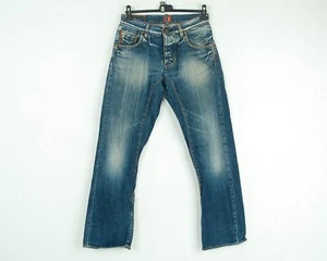 HUGO BOSS Hombre Naranja 47 W31 L32 Azul Vaqueros Rectos Pantalones Zip Botón - Imagen 1 de 6