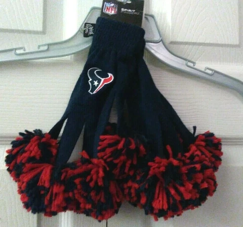 Spirit Fingerz Pom Pom Gloves Houston Texans   NWT Cover