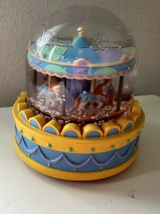 RARE~SAN FRANCISCO MUSIC BOX~ Willits Design Carousel Music Box Snow globe WORKS - Picture 1 of 23