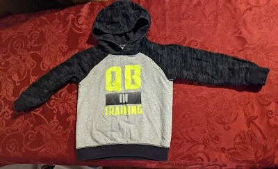 Boys "Carter's" Black/Gray/Green "QB in Training" Long Sleeve Hoodie Size 5T - Image 1 of 4