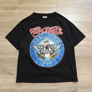 Vintage Aerosmith T-Shirt Large Aero Force One Pump Concert Band 1989 Brockum - Picture 1 of 8