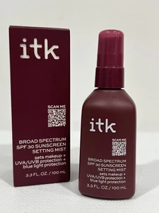 ITK Broad Spectrum SPF 30 Sunscreen Setting Mist 3.3 Fl Oz / 100 mL w/ Vitamin E - Picture 1 of 5