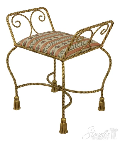 L59600EC: Italian Gold Gilt Rope Twist & Tassel Vanity Bench Cover