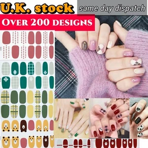 Nail Polish Full Wraps Nail Sticker Self Adhesive Nail Art Design Patterned DIY - Picture 1 of 35