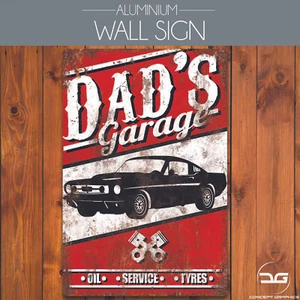 Papá Garaje Hombre Cueva Coche Mecánico Metal De Colección Oxidado Pared Arte Letrero Placa Regalo - Imagen 1 de 5