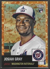 2022 Topps Chrome Platinum Josiah Gray Toile White/Orange Refractor Rookie /25  