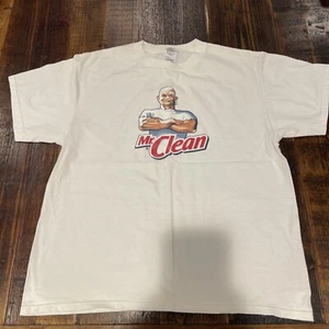 Vintage Mr Clean T-Shirt weiß Größe L Unisex Erwachsene - Bild 1 von 4