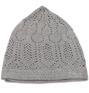 Gorra Kufi islámica turca para hombre | Sombrero de oración tejido gorra de calavera takke - gris - Imagen 1 de 1