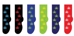 Foozys Cannabis Fun Women's Socks- 2 Pairs-Assorted Random Colors-Fits Sock 9-11 - Bild 1 von 1