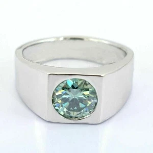 2.50CT Azul Tratados Anillo Solitario Diamante VVS1 Certificado! Navidad Regalo - Imagen 1 de 4