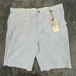 Hudson Barrow Shorts Mens 36 Blue White Seersucker Striped Textured Stretch NEW - Picture 1 of 15