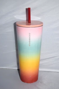 Starbucks 2019 Stainless Steel Ombre Rainbow 24 oz Tumbler - Picture 1 of 3