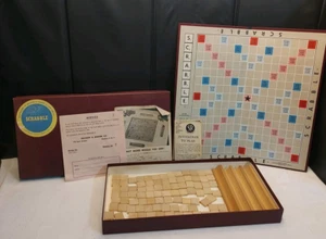 HTF! COMPLETE Vintage 1948 1953 SCRABBLE Board Game w/ EXTRAS SELCHOW & RIGHTER - Picture 1 of 16