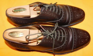 BOGGI MILANO BROWN LEATHER BROGUE CAP TOE OXFORD SHOES SIZE UK 7.5G/US 8.5. - Picture 1 of 9