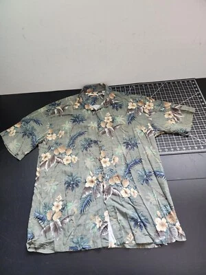 Campia Moda Hawaiian Luau green men's size L Button Down Shirt pineapple print - Image 1 of 4