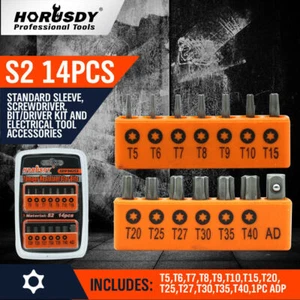 14PC Security Bit Tamper Proof Torx Screwdriver Star Hex Holder Tool T5 - T40 - Picture 1 of 10