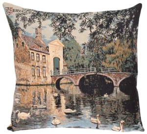 BEGUINAGE BRUGGE 18" 47CM BELGIAN TAPESTRY CUSHION COVER WITH ZIP, 01245 - Picture 1 of 7