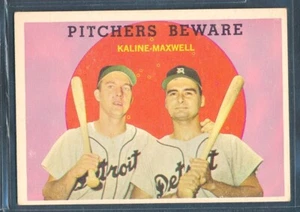 1959 Topps #34: PITCHERS BEWARE Al Kaline / Charlie Maxwell ~ EX-MT - Picture 1 of 2