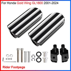 A Pair Rider Wide Footpegs Black Footrests For Honda Gold Wing GL1800 2001-2024 - Picture 1 of 11