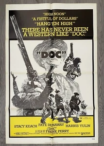 DOC (1971) Faye Dunaway Stacy Keach WESTERN ORIGINAL 1 HOJA PÓSTER DE PELÍCULA - Imagen 1 de 12