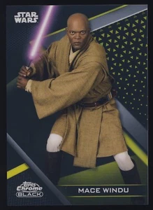 Star Wars 2022 Topps Chrome Black Gold Refractor Parallel #28 Mace Windu 2/50 - Picture 1 of 2