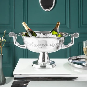 Design Champagner-Kühler CHAMPAGNE 65 cm Aluminium Poliert Sektschale Weinkühler - Bild 1 von 8