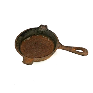 Vintage Lodge USA Gusseisen Pfanne Miniatur Aschenbecher/Löffel Rest 6" x 31/2" LESEN - Bild 1 von 5
