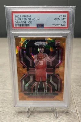 Baloncesto Panini Prizm 2021-22 #318 Alperen Sengun Orange Ice Rookie RC PSA 10 Foto 1 de 2