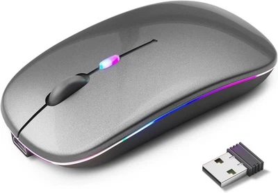 2.4GHz Bluetooth Wireless Optical Mouse USB Rechargeable RGB Mice for PC Laptop - Image 1 of 4